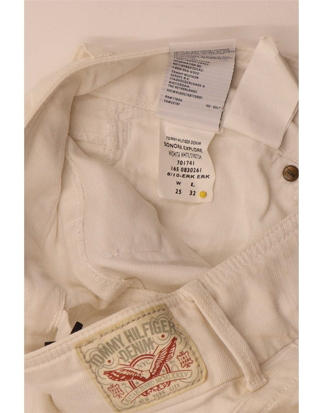 Tommy Hilfiger Womens Slim Jeans W25 L32 White Cotton
