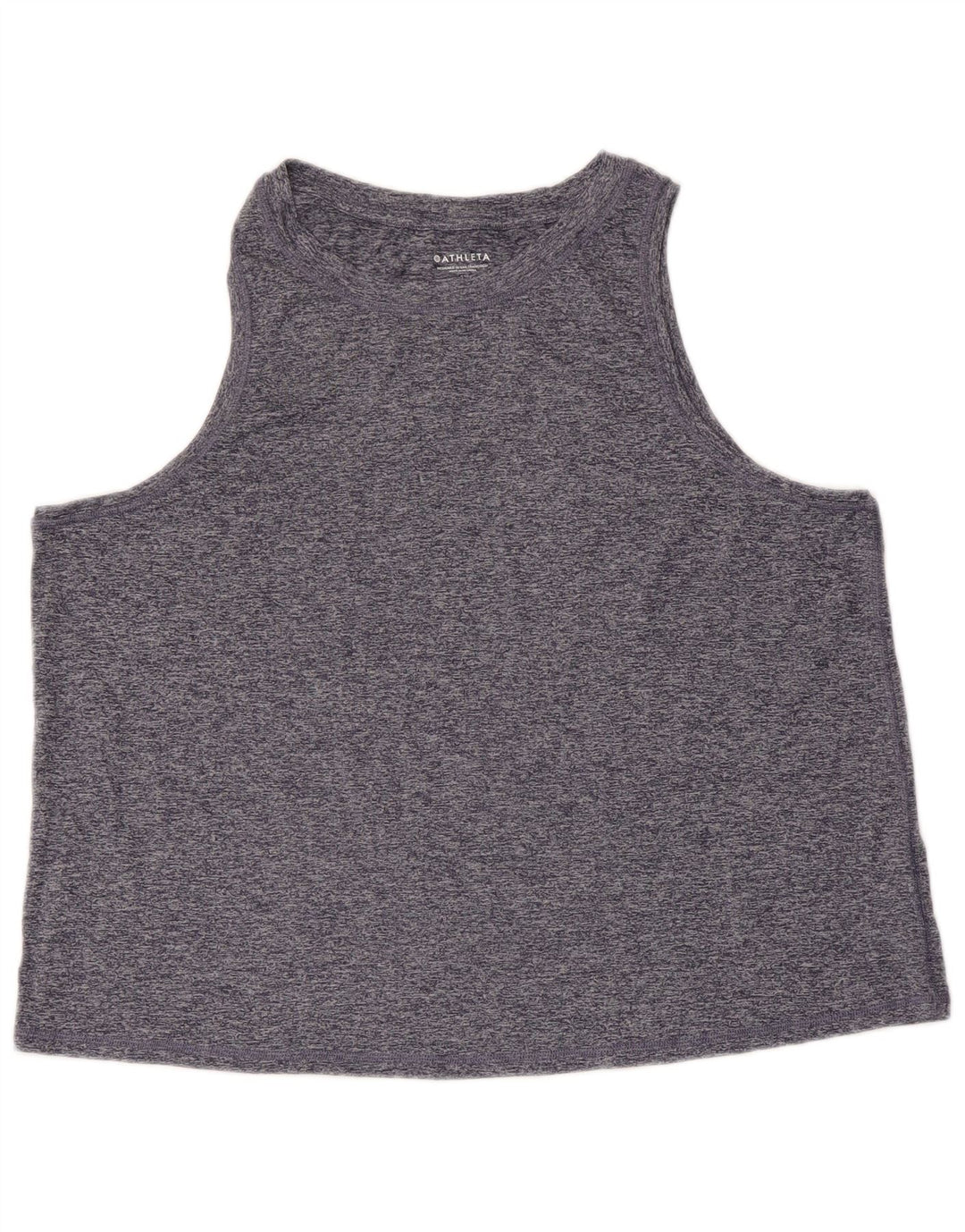 ATHLETA Womens Crop Vest Top UK 18 XL Navy Blue Flecked Polyester