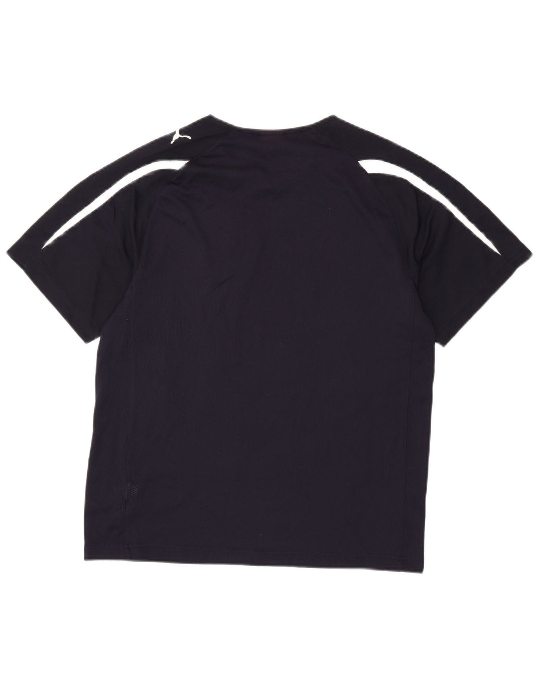 PUMA Mens Graphic T-Shirt Top Medium Navy Blue Colourblock Polyester
