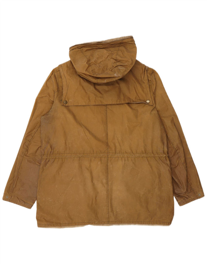 Barbour Womens Hooded Waxed Cotton Jacket UK 14 Large Brown