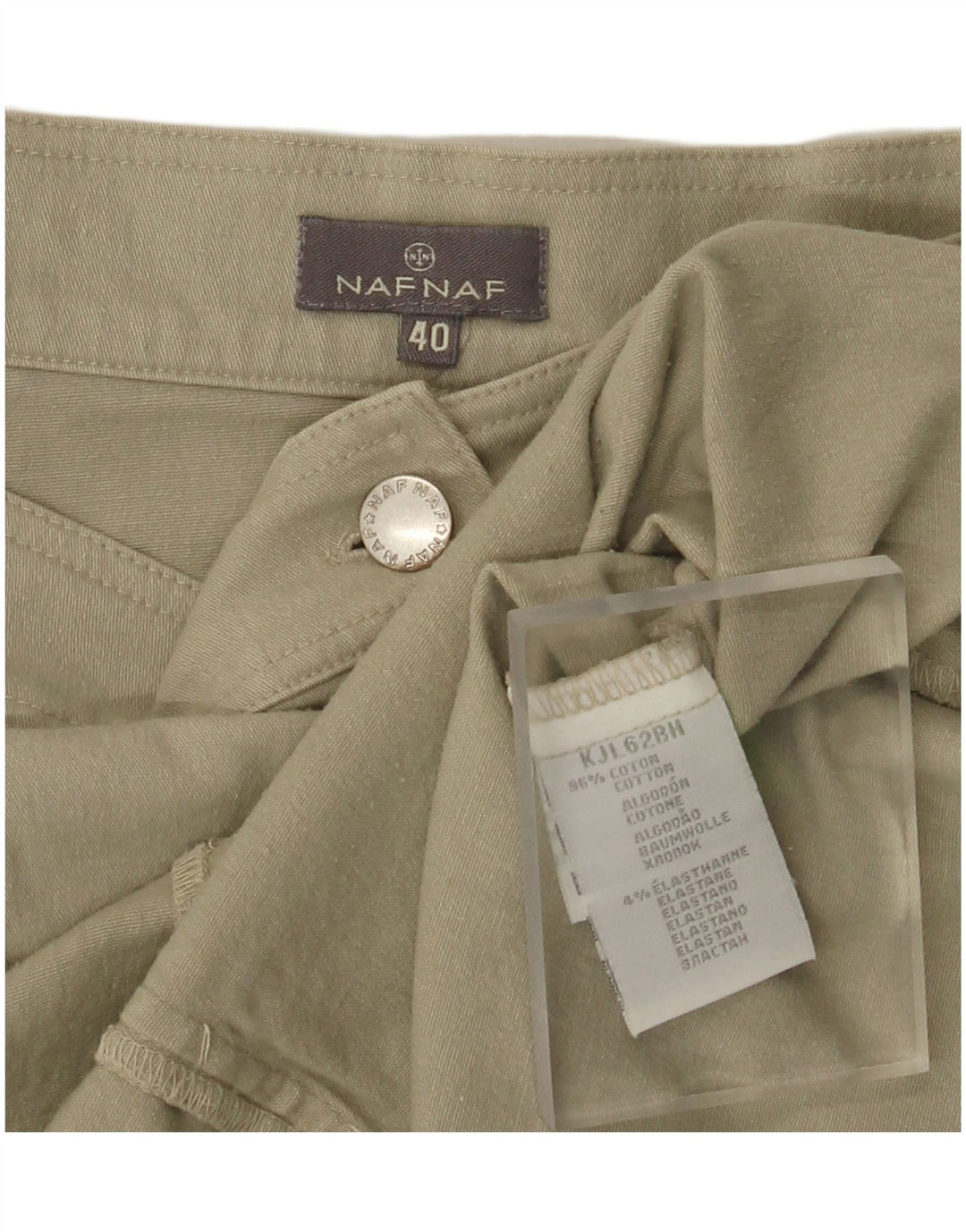 NAF NAF Womens Mini Skirt EU 40 Medium W28 Khaki Cotton