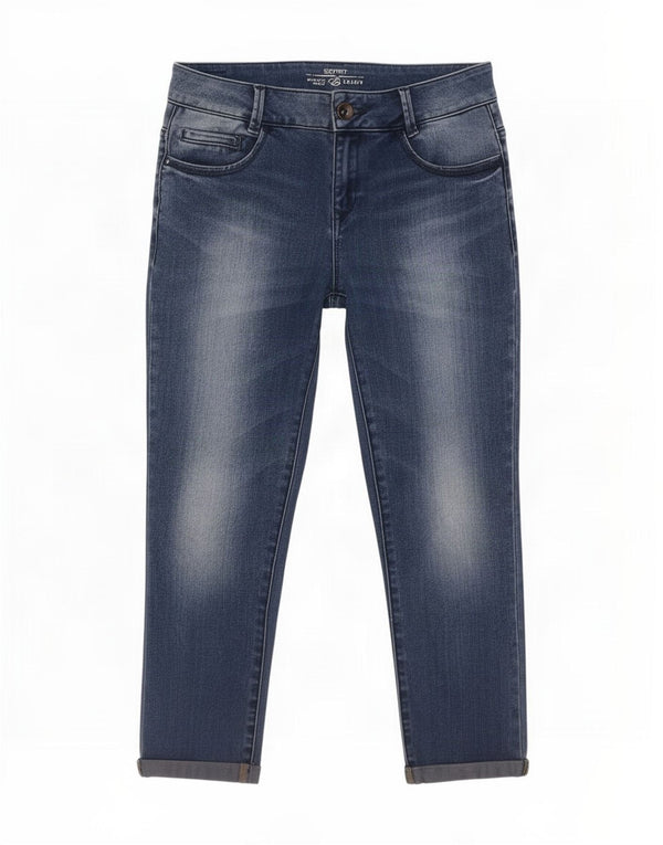 Esprit Womens Medium Rise Capri Skinny Jeans W30 L22 Blue Cotton