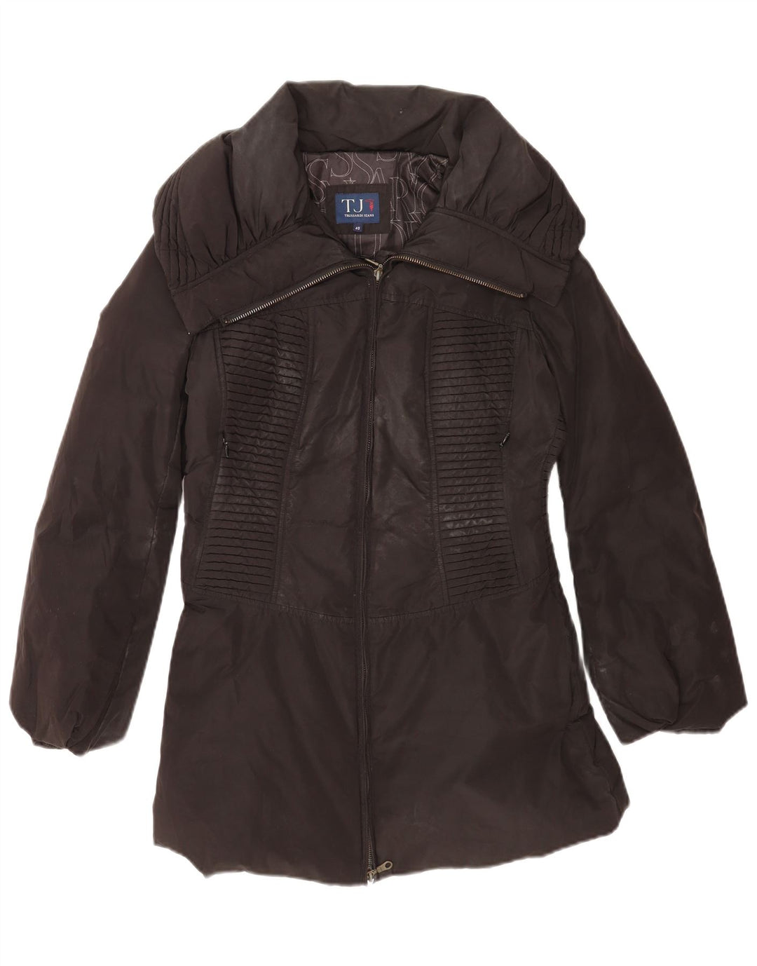 Trussardi Jeans Womens Padded Coat IT 40 Small Black Polyester