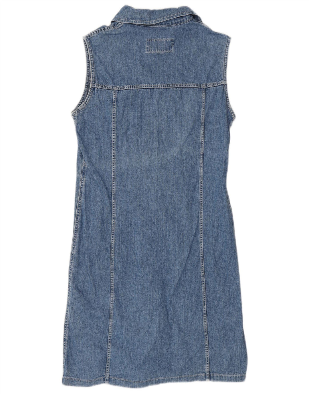 TIFFANY Womens Sleeveless Denim Dress UK 12 Medium Blue Cotton