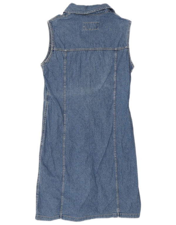 TIFFANY Womens Sleeveless Denim Dress UK 12 Medium Blue Cotton