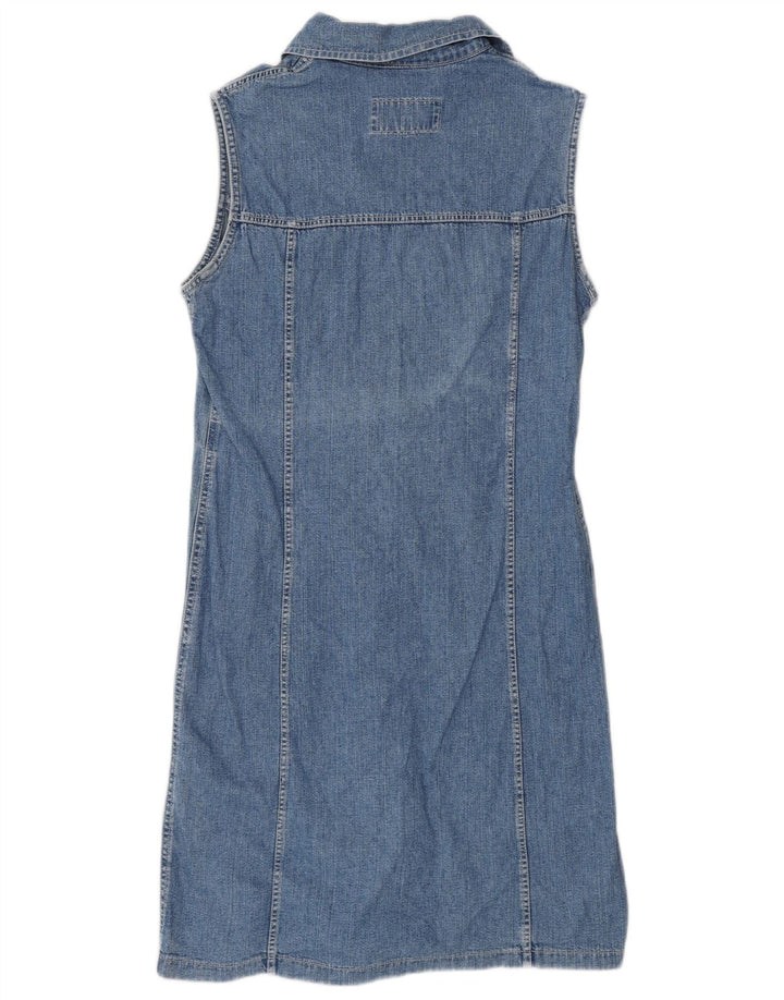 TIFFANY Womens Sleeveless Denim Dress UK 12 Medium Blue Cotton