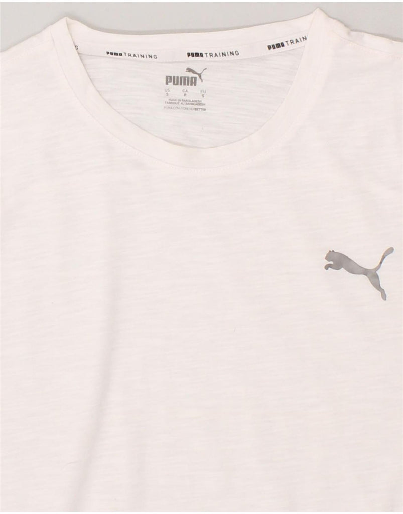 PUMA Mens T-Shirt Top Small White | Vintage Puma | Thrift | Second-Hand Puma | Used Clothing | Messina Hembry 