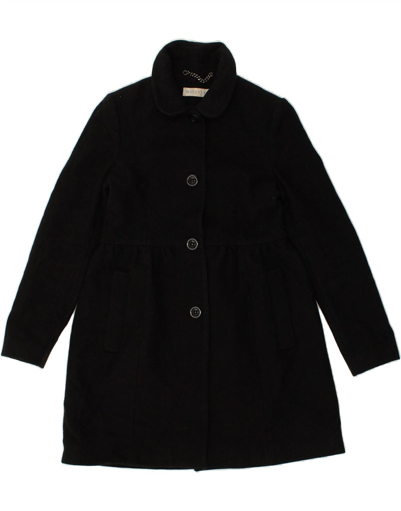 WHISTLES Womens Overcoat UK 8 Small Black Wool | Vintage Whistles | Thrift | Second-Hand Whistles | Used Clothing | Messina Hembry 