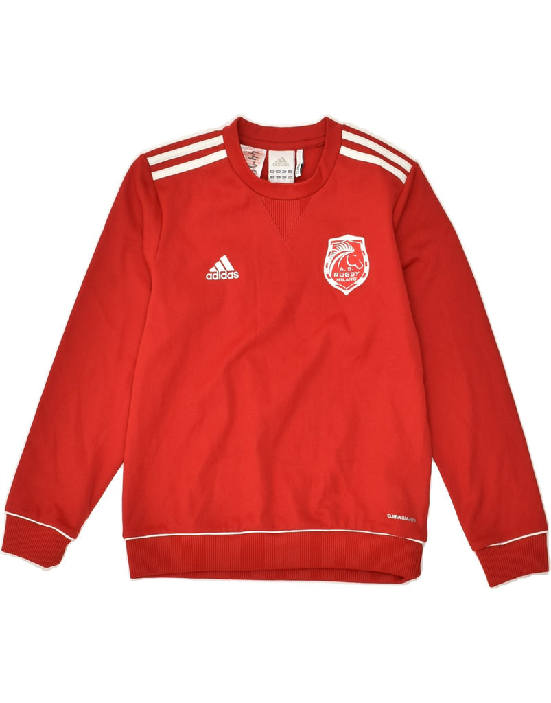 ADIDAS Boys Sweatshirt Jumper 9-10 Years Red Polyester | Vintage Adidas | Thrift | Second-Hand Adidas | Used Clothing | Messina Hembry 