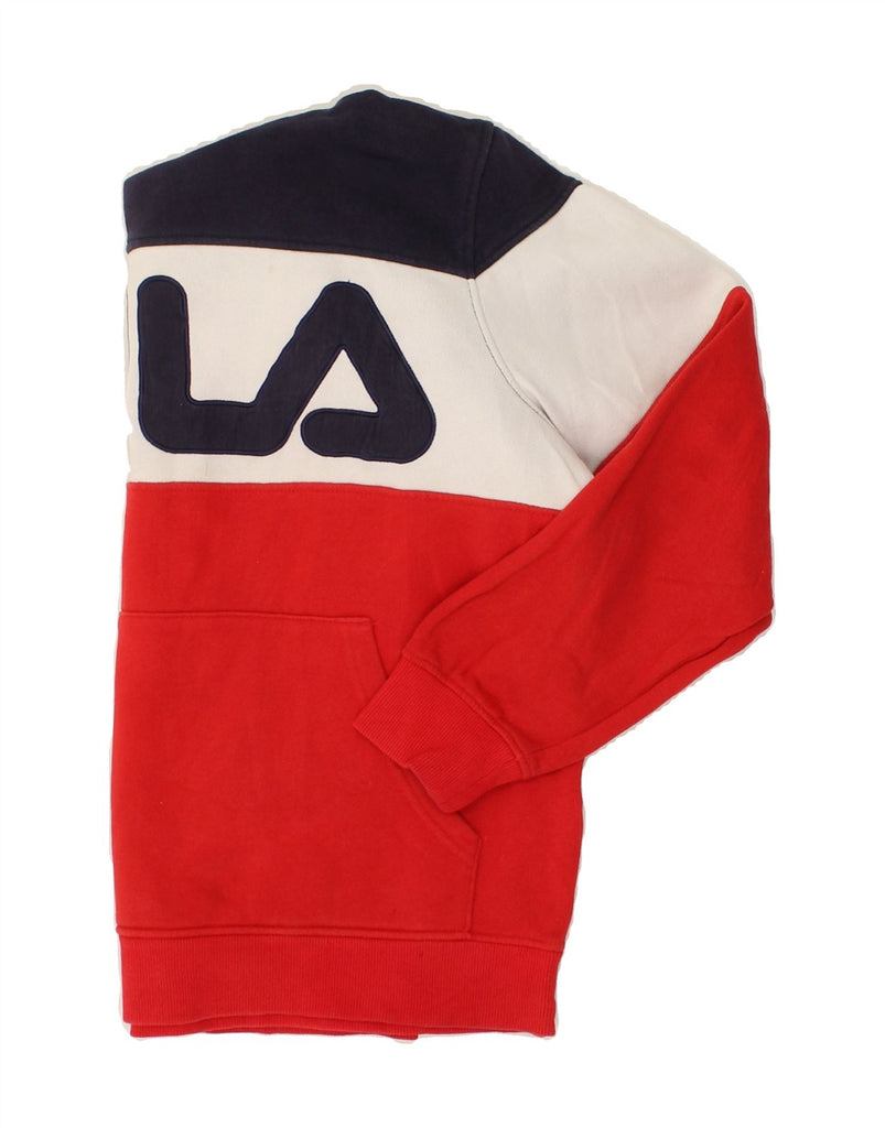 FILA Womens Graphic Hoodie Jumper IT 44 Medium Multicoloured Colourblock | Vintage Fila | Thrift | Second-Hand Fila | Used Clothing | Messina Hembry 