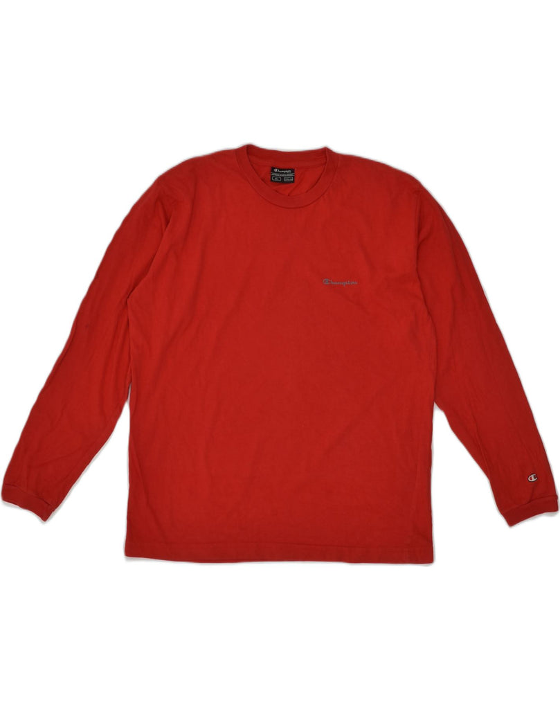 CHAMPION Boys Top Long Sleeve 13-14 Years Red Cotton | Vintage Champion | Thrift | Second-Hand Champion | Used Clothing | Messina Hembry 