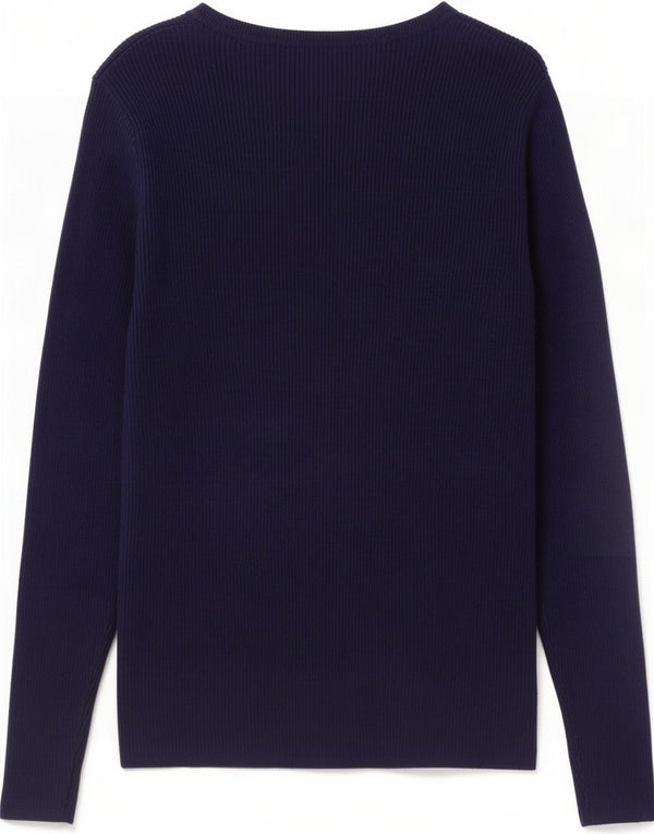 Marks & Spencer Womens V-Neck Jumper Sweater UK 14 Medium Navy Blue Viscose