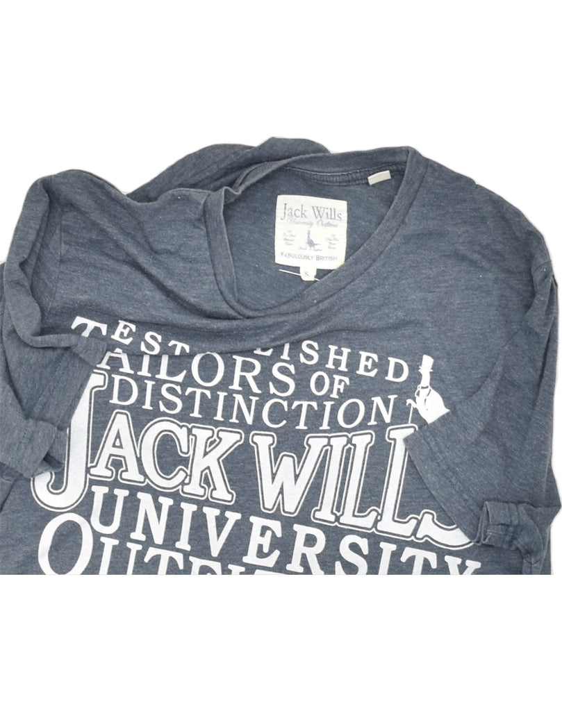 JACK WILLS Mens Graphic T-Shirt Top Small Blue Cotton | Vintage | Thrift | Second-Hand | Used Clothing | Messina Hembry 