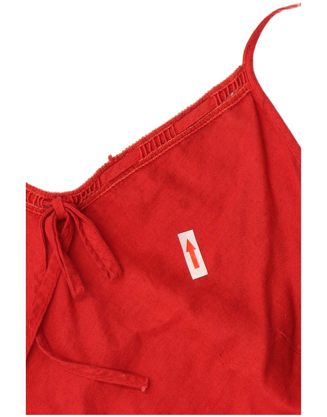 Vintage Womens Slip Dress UK 12 Medium Red Linen