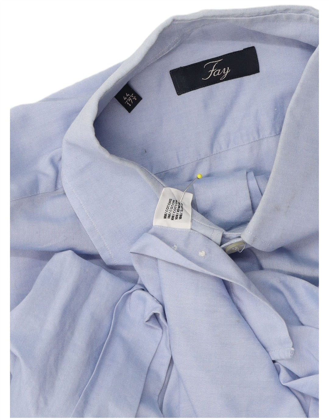 Fay Mens Shirt Size 44 17 1/2 XL Blue Cotton