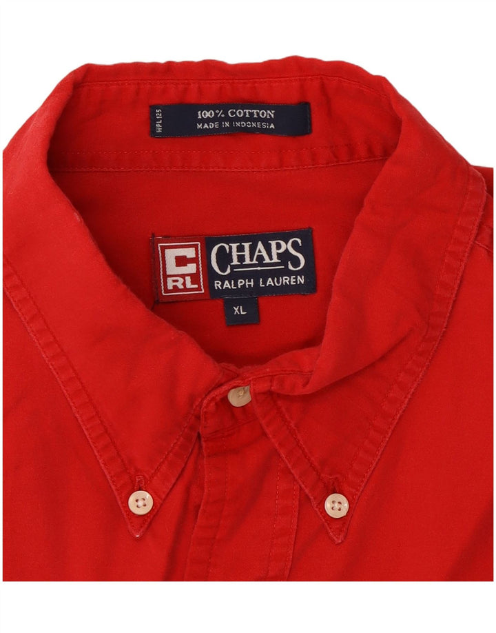 Chaps Ralph Lauren Mens Shirt XL Red Cotton
