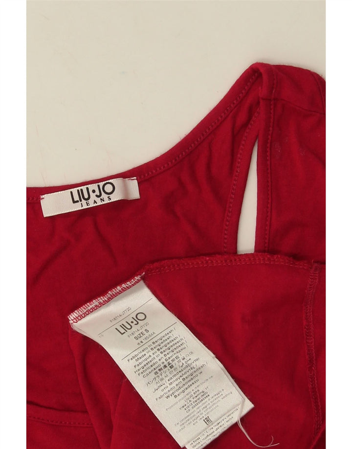 Liu Jo Womens Graphic Vest Top UK 10 Small Red Viscose