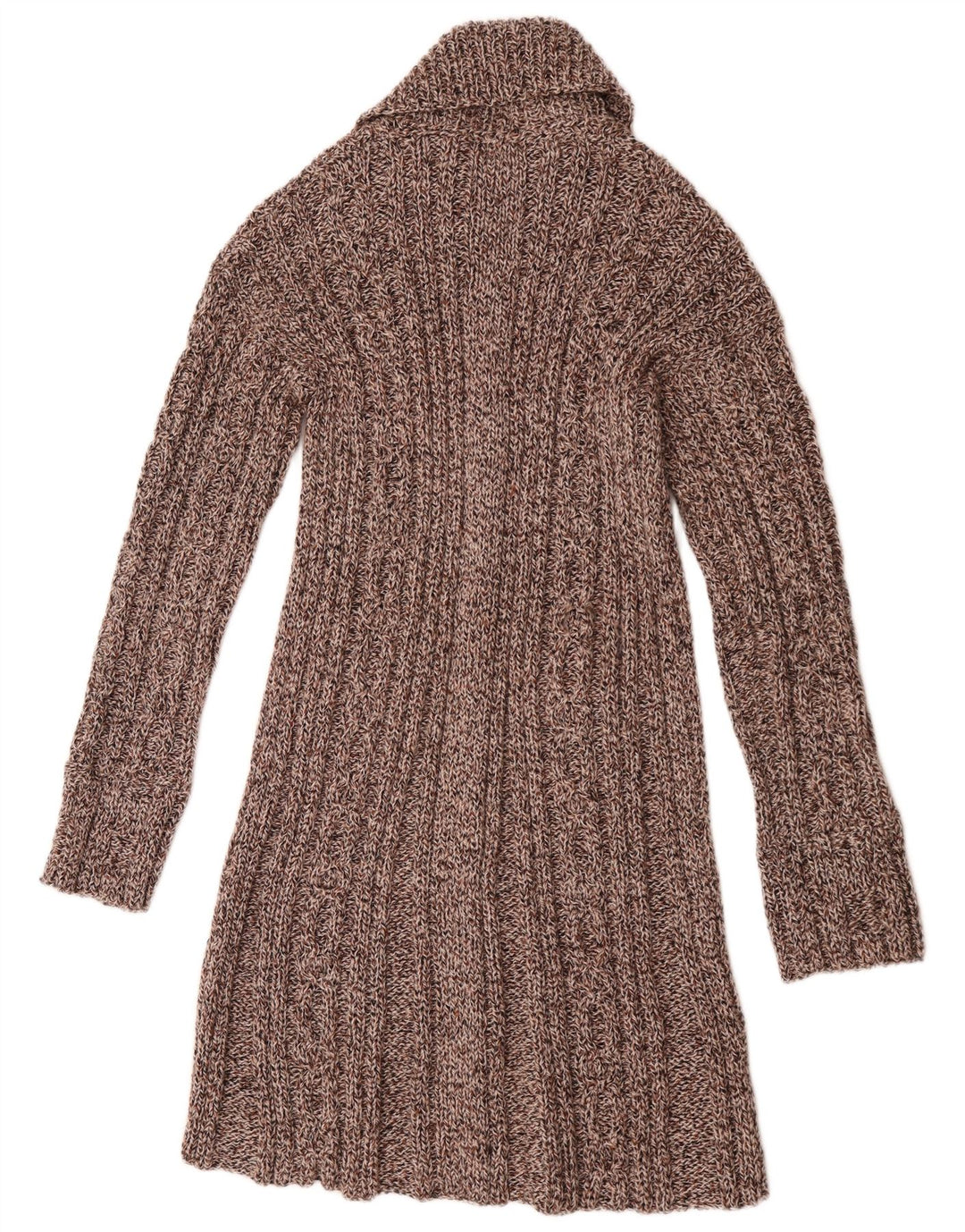 Vintage Womens Longline Cardigan Sweater UK 14 Medium Brown