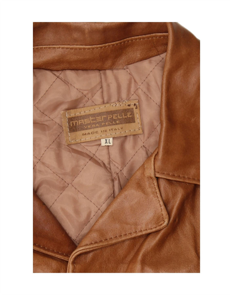 MASTERPELLE Womens Leather Coat UK 18 XL Brown Leather Vintage Masterpelle and Second-Hand Masterpelle from Messina Hembry 