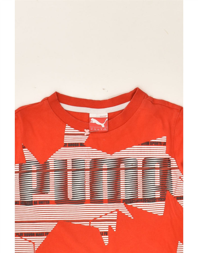 PUMA Boys Graphic Top Long Sleeve 9-10 Years Medium Red | Vintage Puma | Thrift | Second-Hand Puma | Used Clothing | Messina Hembry 