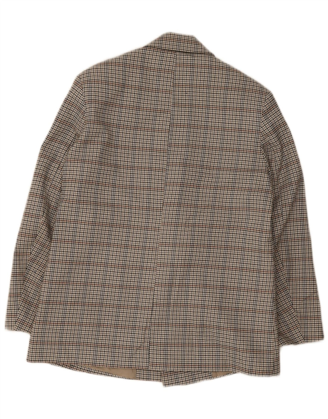 Zara Mens Double Breasted Blazer Jacket UK 38 Medium Grey Check Polyester