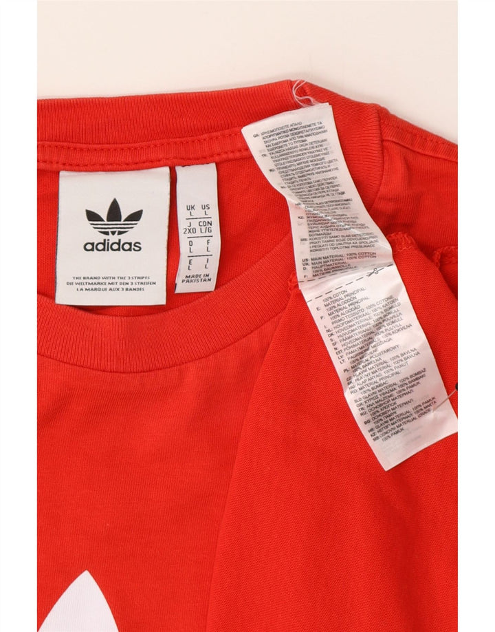 Adidas Mens Graphic T-Shirt Top Large Red Cotton