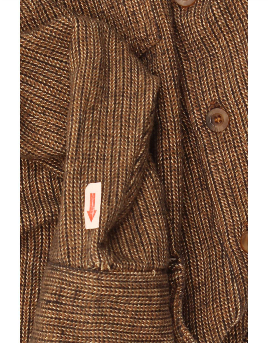 Chaser Mens Flannel Shirt Size 16 Large Brown Striped Cotton