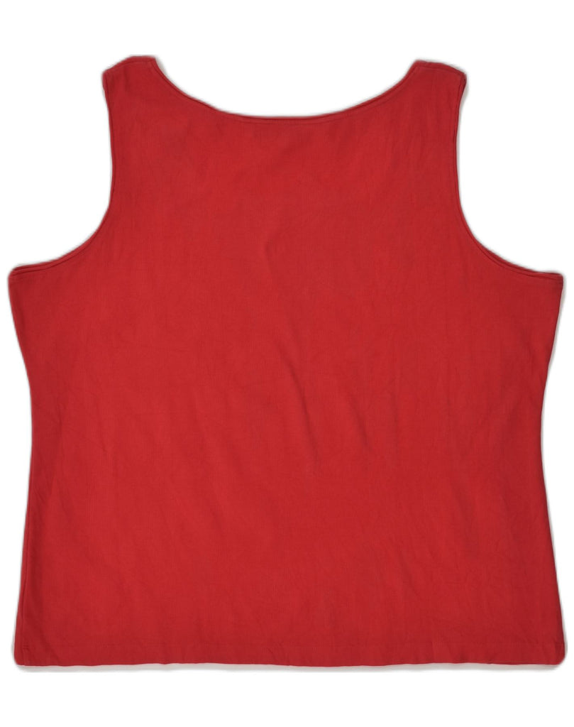 TOMMY HILFIGER Womens Vest Top UK 20 2XL Red Cotton | Vintage Tommy Hilfiger | Thrift | Second-Hand Tommy Hilfiger | Used Clothing | Messina Hembry 