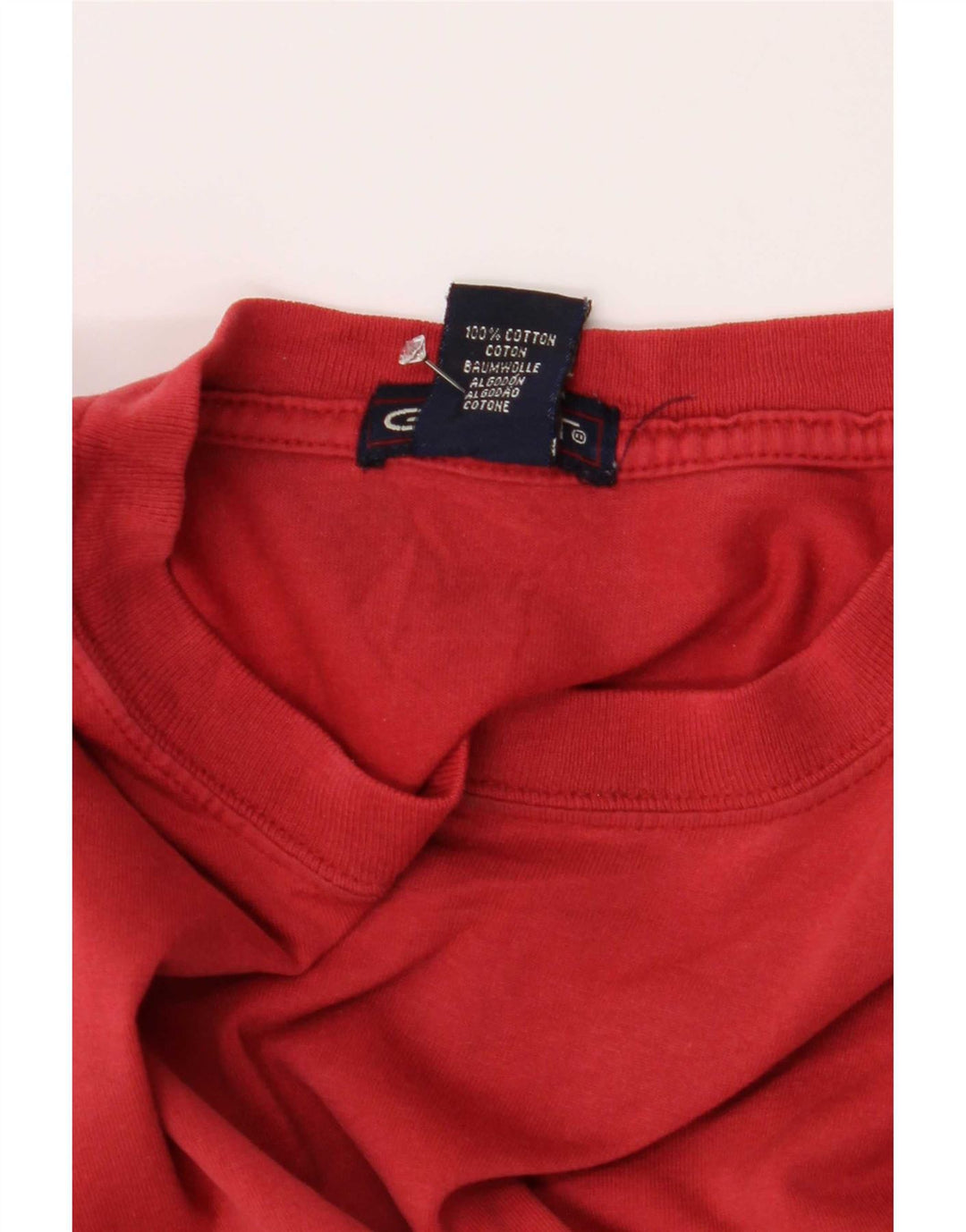 Gant Mens T-Shirt Top Large Red Striped Cotton