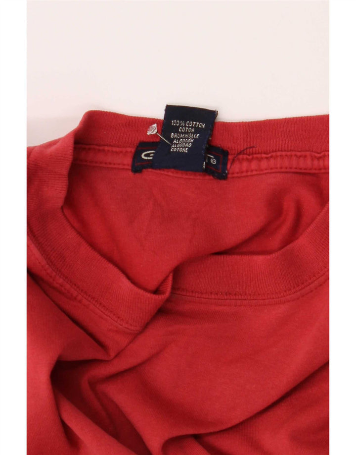 Gant Mens T-Shirt Top Large Red Striped Cotton