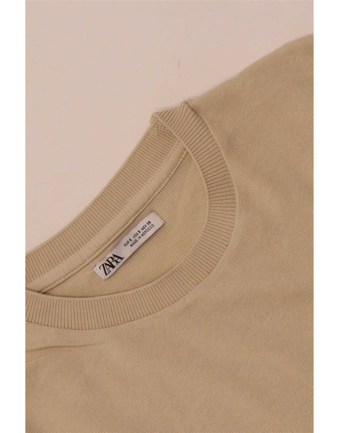 Zara Mens T-Shirt Top Small Beige