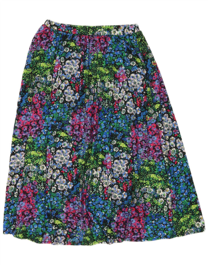 OASIS Womens Pleated Midi Skirt Small W26 Multicoloured Floral Polyester