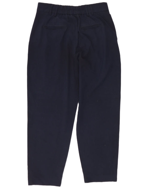 Zara Womens High Waist Pegged Chino Trousers EU 40 Medium W30 L26 Navy Blue