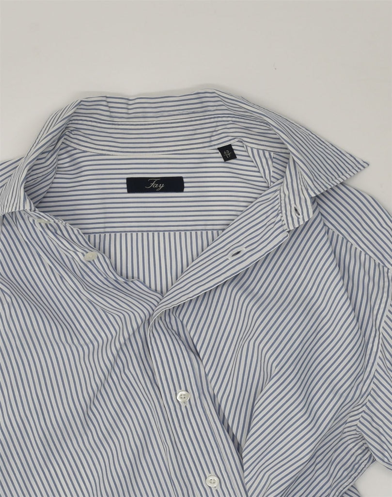 FAY Mens Shirt Size 43 Large Blue Pinstripe Cotton | Vintage Fay | Thrift | Second-Hand Fay | Used Clothing | Messina Hembry 