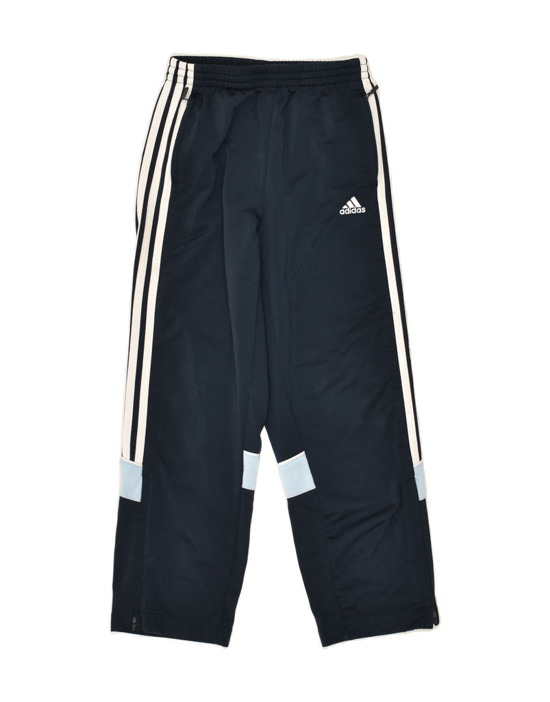 ADIDAS Boys Tracksuit Trousers 7-8 Years Navy Blue Colourblock Polyester | Vintage Adidas | Thrift | Second-Hand Adidas | Used Clothing | Messina Hembry 