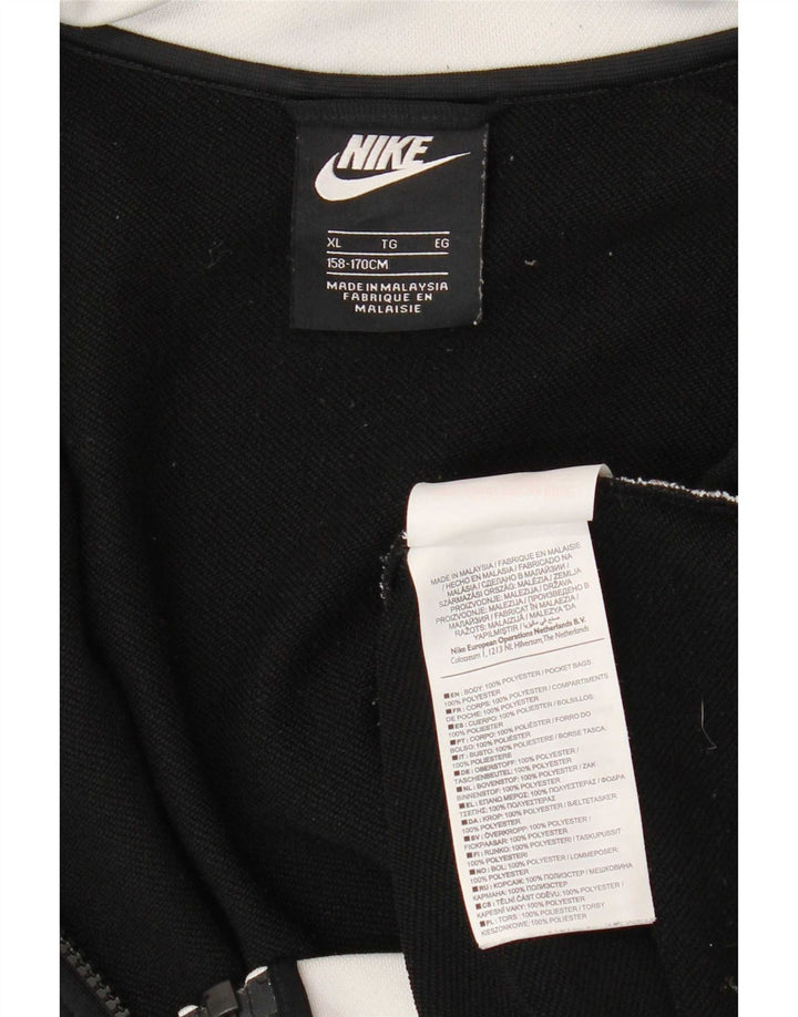 Nike Boys Tracksuit Top Jacket 13-14 Years XL Black Colourblock Polyester