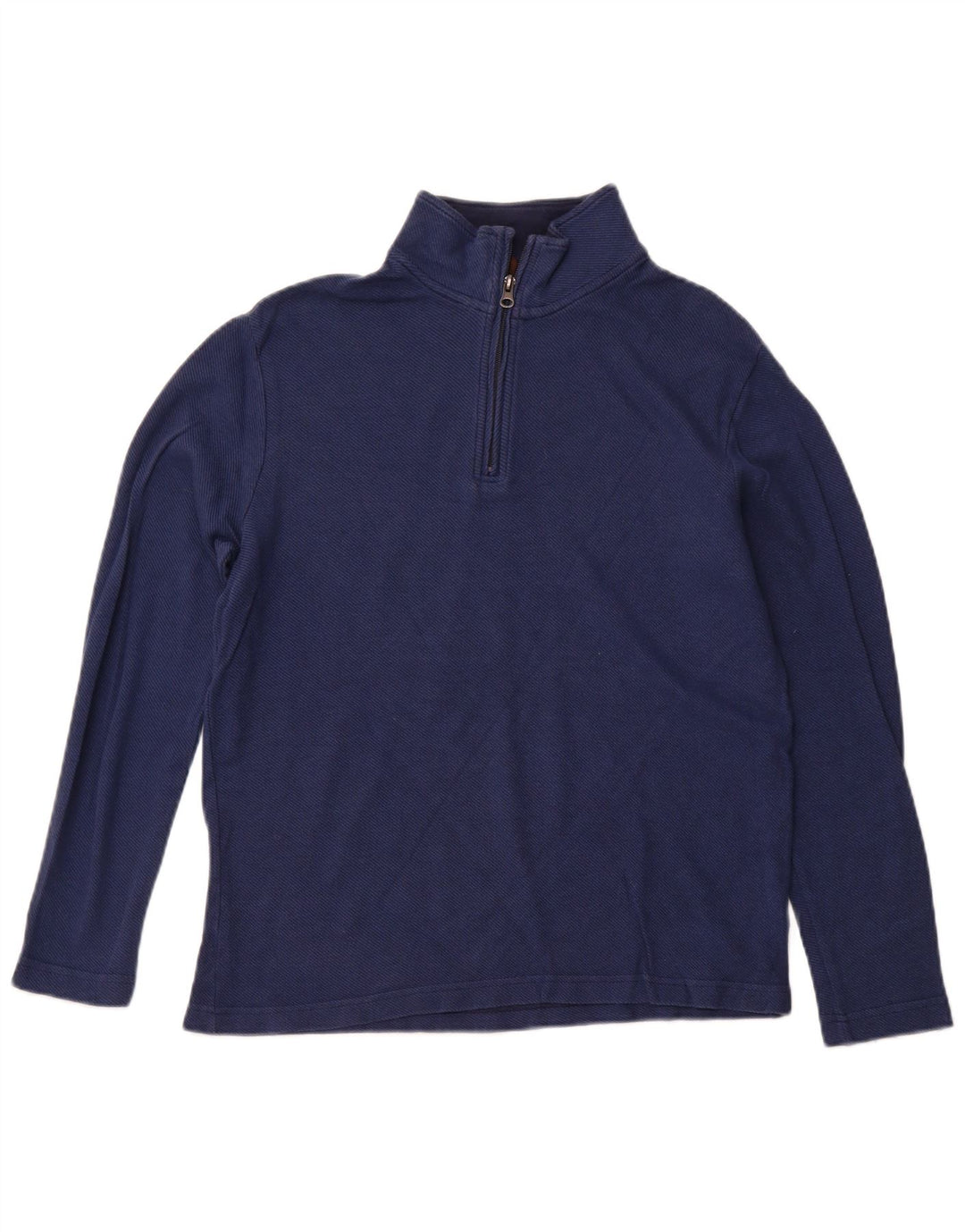 CHAPS Mens Zip Neck Top Long Sleeve Medium Navy Blue Cotton