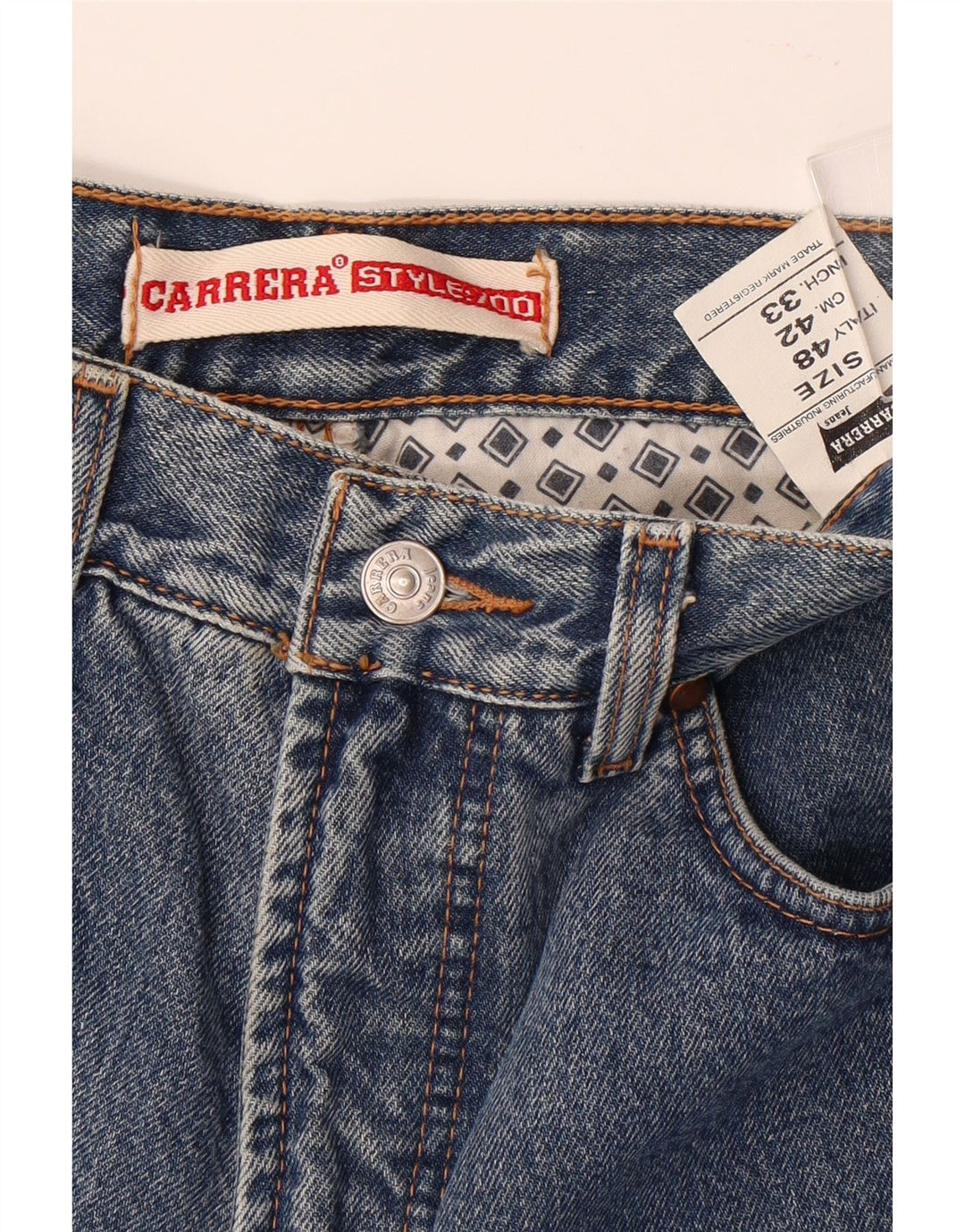 CARRERA Mens Straight Jeans IT 48 Medium W33 L30 Blue Cotton