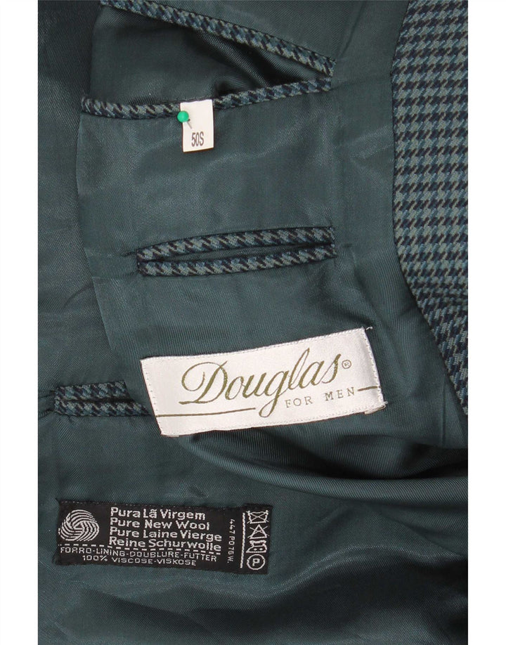 Douglas Mens 2 Button Blazer Jacket IT 50 Large Green Houndstooth