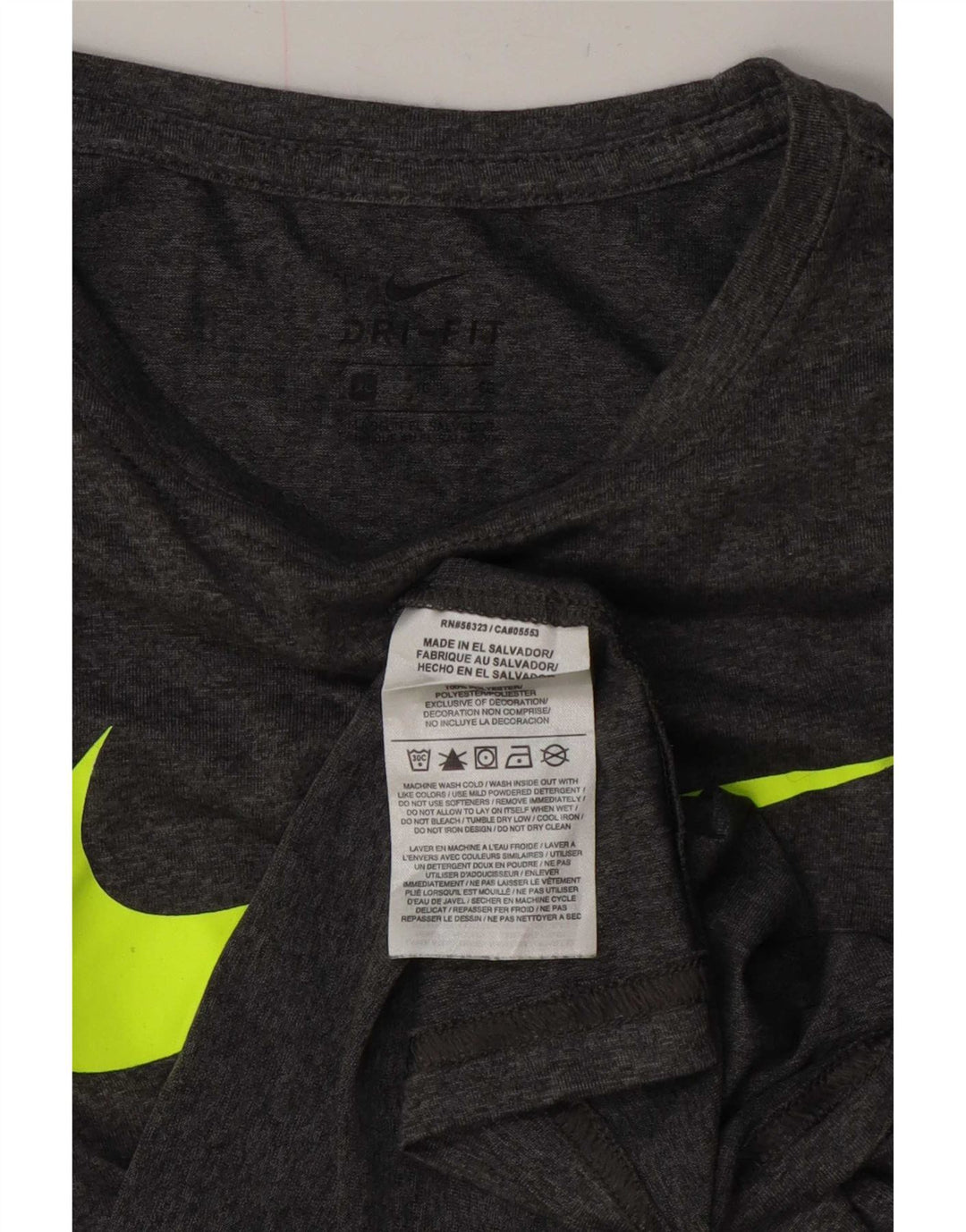 Nike Womens Dri Fit Graphic T-Shirt Top UK 18 XL Grey Polyester