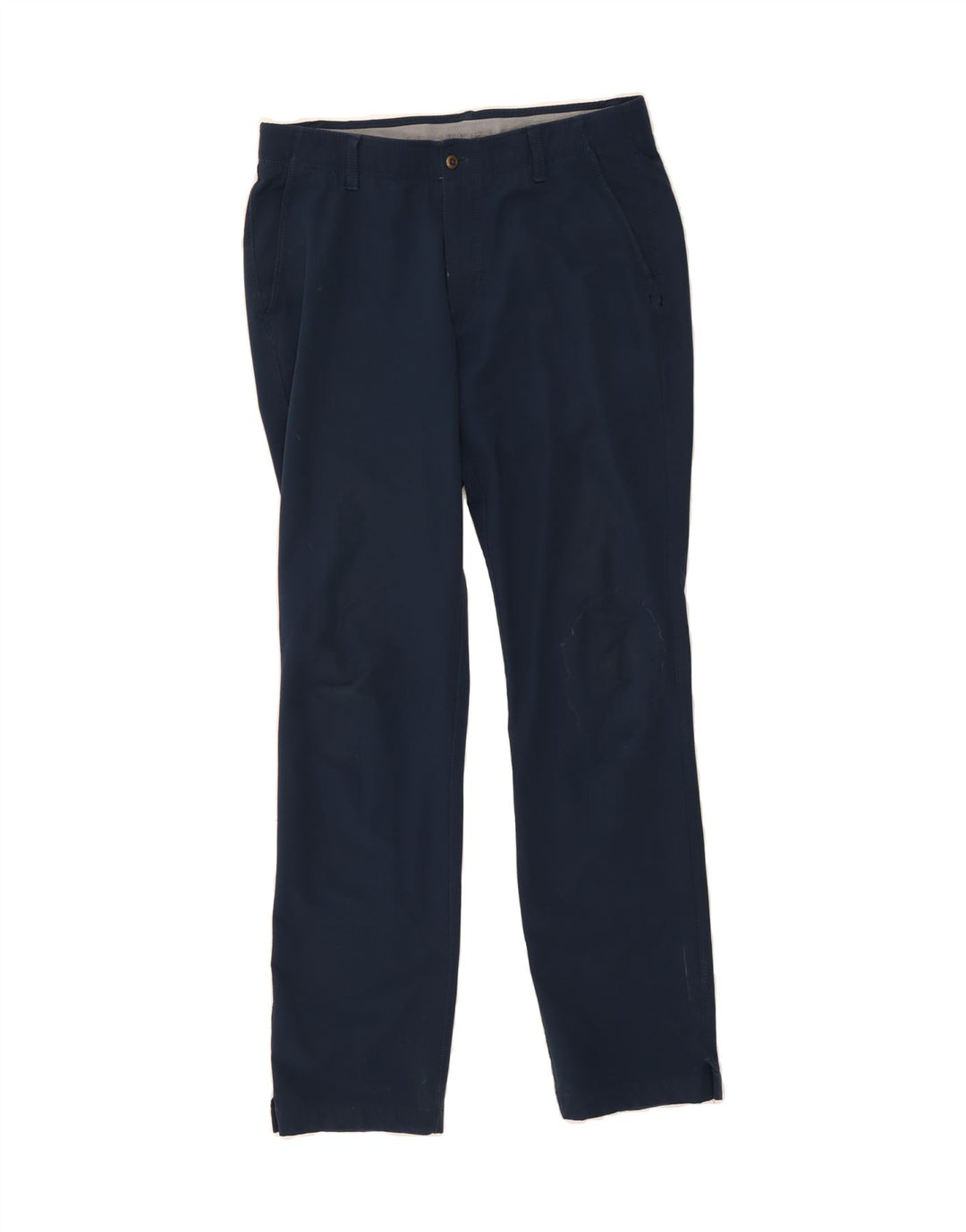 UNDER ARMOUR Mens Straight Chino Trousers W34 L32 Navy Blue Polyester Vintage Under Armour and Second-Hand Under Armour from Messina Hembry 