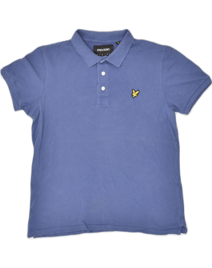 LYLE & SCOTT Mens Polo Shirt Medium Blue Cotton | Vintage Lyle & Scott | Thrift | Second-Hand Lyle & Scott | Used Clothing | Messina Hembry 