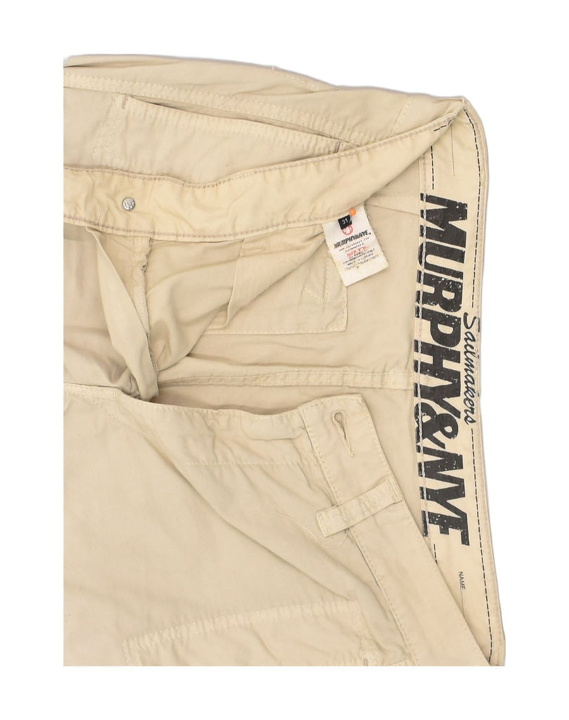 MURPHY & NYE Mens Straight Casual Trousers W31 L28 Beige Cotton | Vintage Murphy & Nye | Thrift | Second-Hand Murphy & Nye | Used Clothing | Messina Hembry 