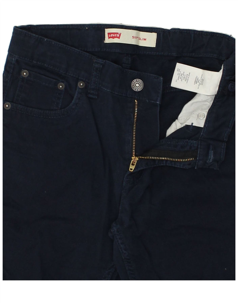 LEVI'S Boys 511 Slim Casual Trousers 11-12 Years W26 L26 Navy Blue Cotton | Vintage Levi's | Thrift | Second-Hand Levi's | Used Clothing | Messina Hembry 