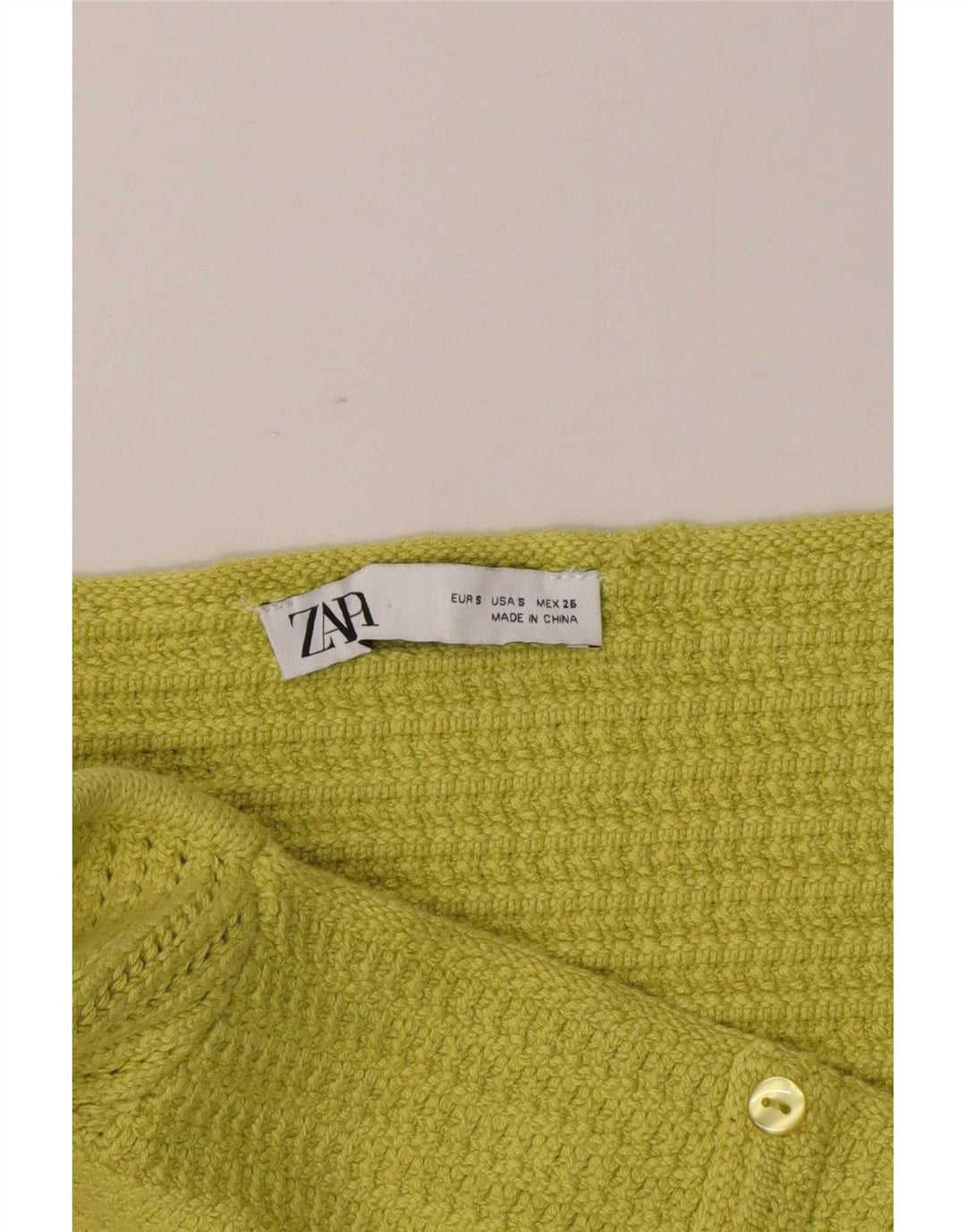 Zara Womens Knit Crop Top UK 8 Small Green