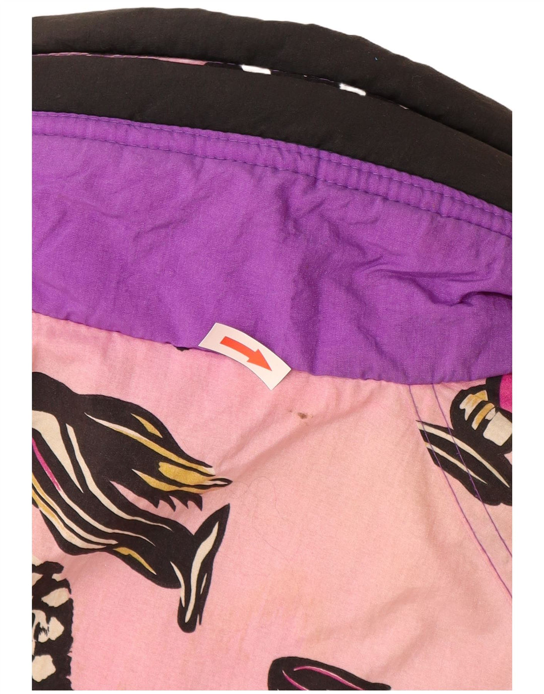 Etirel Womens Oversized Ski Jacket UK 10 Small  Purple Geometric Nylon