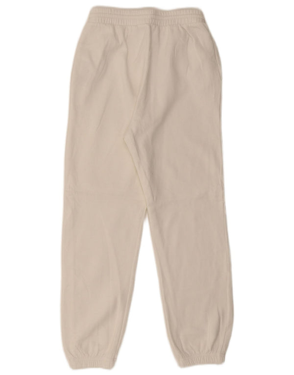 Zara Womens Tracksuit Trousers Joggers UK 10 Small  White Cotton
