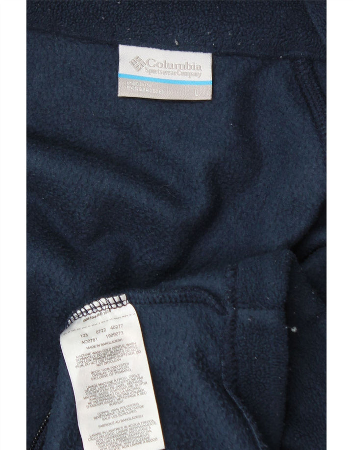 Columbia Mens Fleece Jacket UK 40 Large Navy Blue Polyester