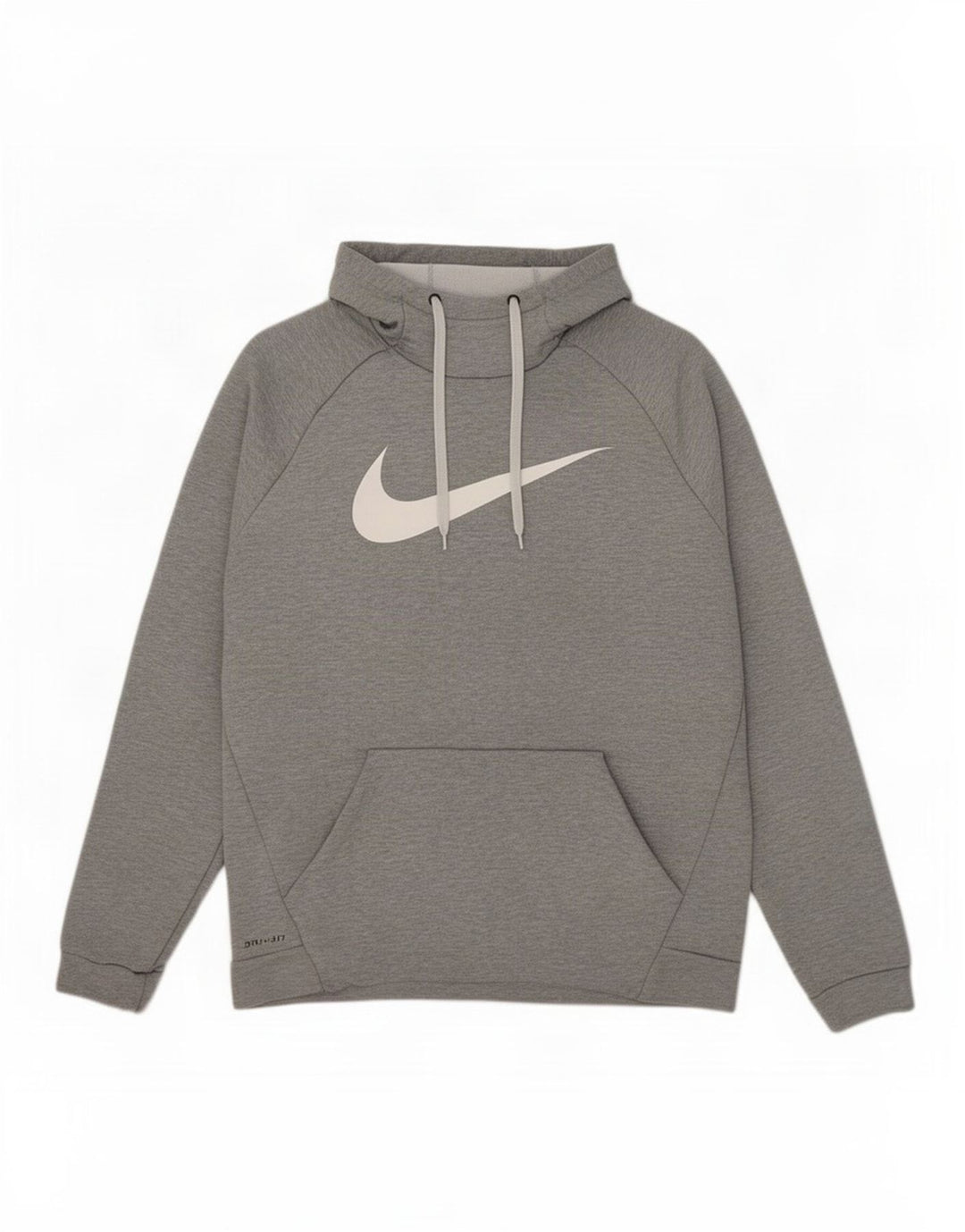 Nike Mens Dri Fit Graphic Hoodie Jumper Large Grey Polyester
