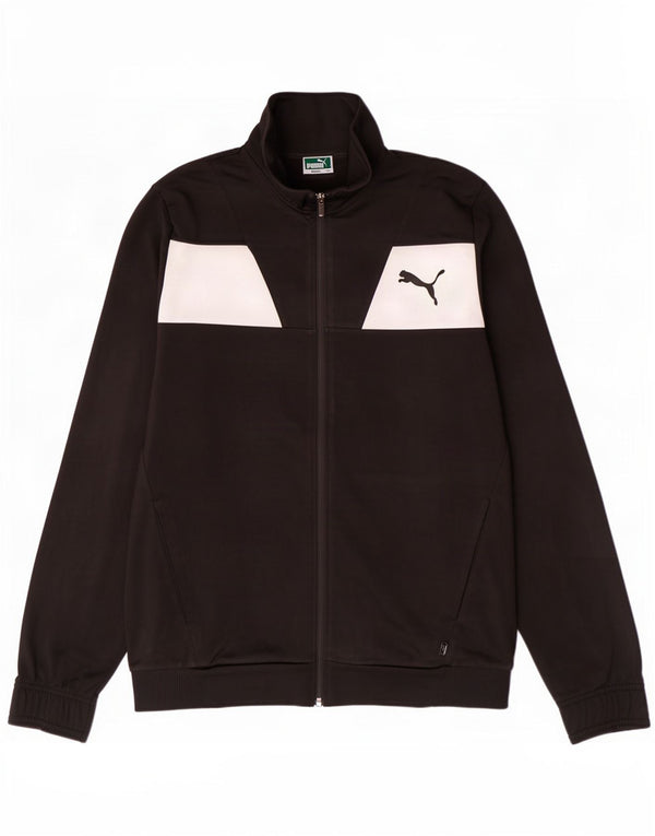 Puma Mens Tracksuit Top Jacket Medium Black Colourblock Polyester